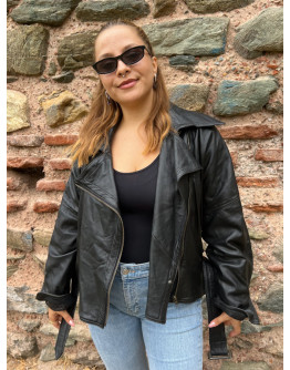Vintage biker δερμάτινο τζάκετ M