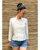 Vintage μεταξωτό ασιάτικο top S