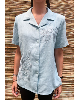 Vintage top με κεντημένες λεπτομέρειες Μ