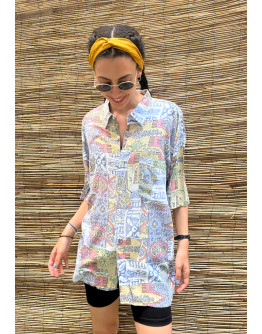 Vintage unisex εμπριμέ πουκάμισο M