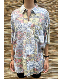 Vintage unisex εμπριμέ πουκάμισο M