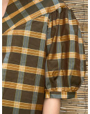 Vintage plaid top with shiny details L