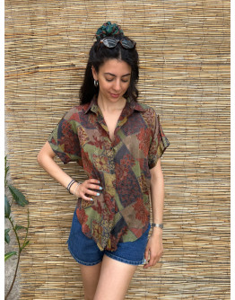 Vintage printed shirt XL