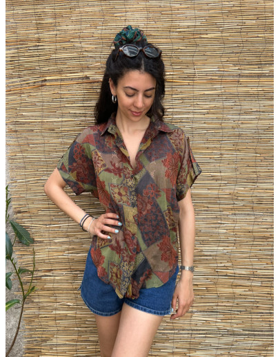 Vintage printed shirt XL