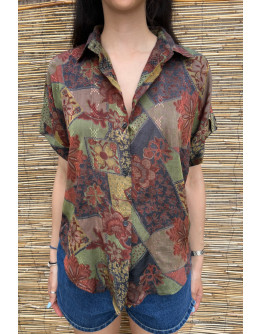 Vintage printed shirt XL
