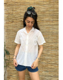 Vintage white top with embroidery XL