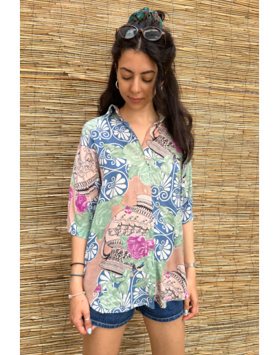 Vintage printed shirt XL