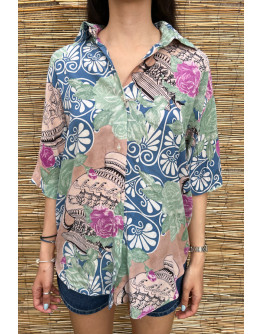 Vintage printed shirt XL