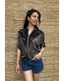 Vintage printed top with embroidery ΧL