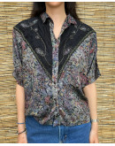 Vintage printed top with embroidery ΧL