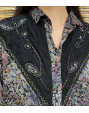 Vintage printed top with embroidery ΧL
