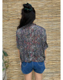 Vintage printed top with embroidery ΧL