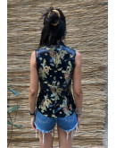Vintage μεταξωτό ασιάτικο top S