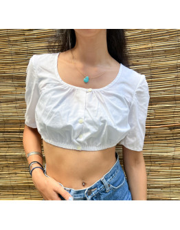 Vintage cropped λευκό top M