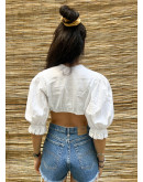 Vintage cropped λευκό top S-M