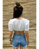 Vintage cropped λευκό top S