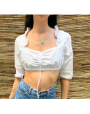 Vintage cropped λευκό top S-M