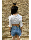 Vintage cropped λευκό top S-M