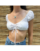 Vintage cropped white top XS