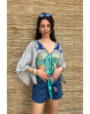 Silk wrap printed top 