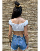 Vintage cropped white top XS