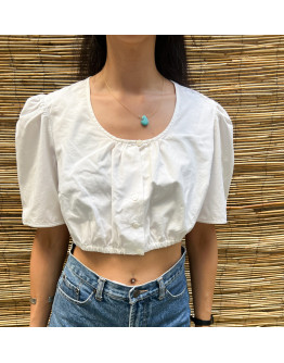 Vintage cropped λευκό top XL