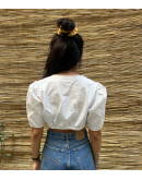 Vintage cropped λευκό top XL