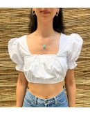 Vintage cropped λευκό top M