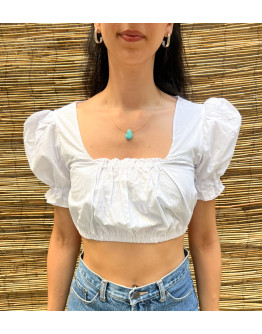 Vintage cropped λευκό top M