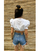 Vintage cropped λευκό top M