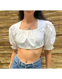 Vintage cropped λευκό top S