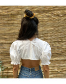 Vintage cropped λευκό top S