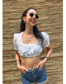 Vintage cropped λευκό top S