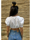 Vintage cropped λευκό top S