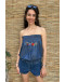 Vintage strapless  top με κεντημένες λεπτομέρειες M