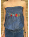 Vintage strapless  top με κεντημένες λεπτομέρειες M