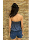 Vintage strapless  top με κεντημένες λεπτομέρειες M