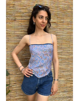 Vintage printed backless top