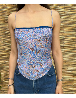 Vintage printed backless top