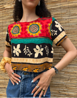 Vintage printed top S