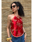 Vintage ασιάτικο μεταξωτό wrap top
