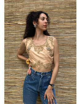 Vintage top with embroidery M