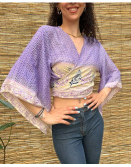 Silk wrap printed top 