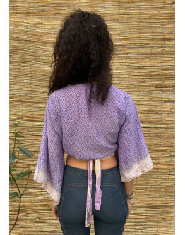 Silk wrap printed top 