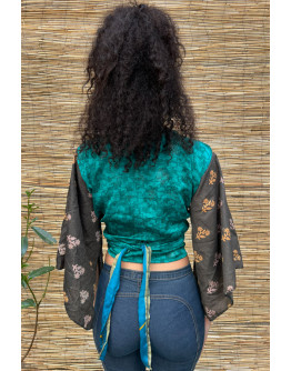 Silk wrap printed top 