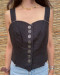 Vintage λινό μαύρο top L