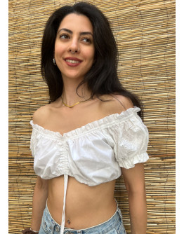 Vintage λευκό top M