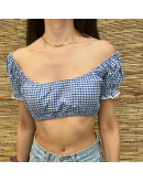 Vintage καρό cropped top S