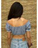 Vintage καρό cropped top S