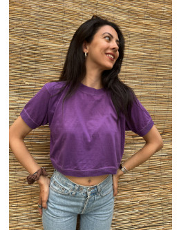 Vintage cropped μωβ τοπ M-L